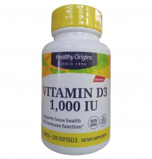 Вітамін D3 в маслі МСТ, Vitamin D3 in MCT Oil, Healthy Origins, 1000 МО, 120 гелевих капсул