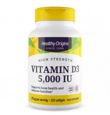 Вітамін D3 в олії МСТ, Vitamin D3 in MCT Oil, Healthy Origins, 5000 МО, 120 гелевих капсул