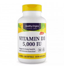 Вітамін D3 в олії МСТ, Vitamin D3 in MCT Oil, Healthy Origins, 5000 МО, 360 гелевих капсул