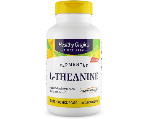 L-теанін, L-Theanine, Healthy Origins, 100 мг, 180 вегетаріанських капсул