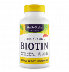 Біотин, Biotin, Healthy Origins, надвисока концентрація, 10,000 мкг, 150 веганських капсул