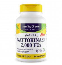 Наттокіназа, Nattokinase 2,000 FU's, Healthy Origins, 100 мг, 60 капсул