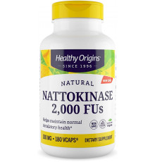 Наттокіназа, Nattokinase 2,000 FU's, Healthy Origins, 100 мг, 180 капсул