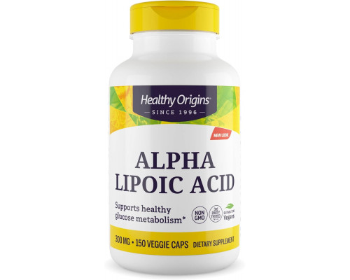 Альфа-ліпоєва кислота, Alpha Lipoic Acid, Healthy Origins, 300 мг, 150 капсул