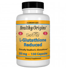 Глутатіон, L-Glutathione, Healthy Origins, Setria, знижений, 250 мг, 150 капcул