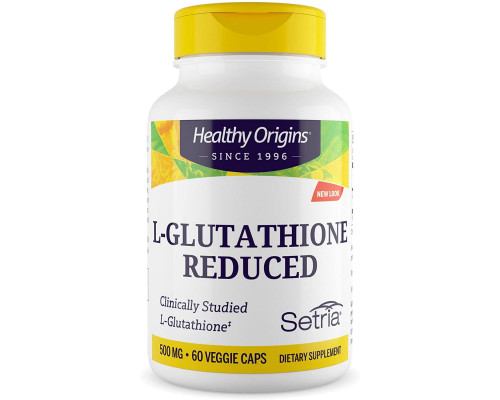 Глутатіон, L-Glutathione, Healthy Origins, Setria, знижений, 500 мг, 60 капсул