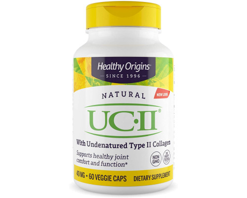 Колаген II типу, неденатурований, UC-II, Healthy Origins, 40 мг, 60 вегетаріанських капсул