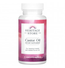 Касторова олія, Castor Oil, Heritage Products, 725 мг, 60 вегетаріанських капсул