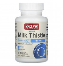 Розторопша (Milk Thistle), Jarrow Formulas, стандартизована, 150 мг, 100 вегетаріанських капсул