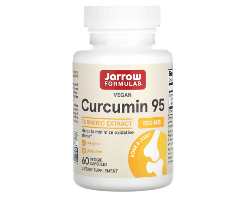 Куркумін 95, Curcumin, Jarrow Formulas, 500 мг, 60 капсул