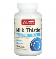Розторопша (Milk Thistle), Jarrow Formulas, стандартизована, 150 мг, 200 вегетаріанських капсул