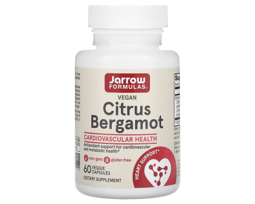 Бергамот, Citrus Bergamot, Jarrow Formulas, 500 мг, 60 рослинних капсул