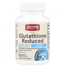 Глутатіон, Glutathione Reduced, Jarrow Formulas, зі зниженим вмістом, 500 мг, 60 веганських капсул