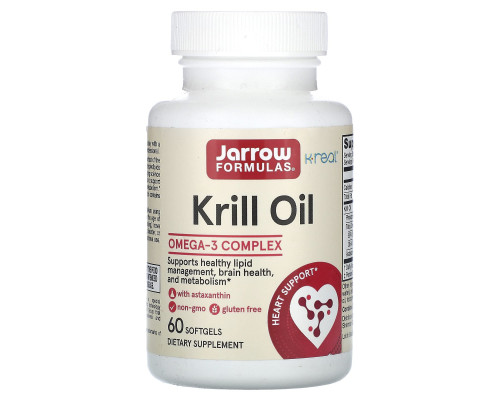 Масло криля, Krill Oil, Jarrow Formulas, 60 гелевих капсул
