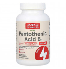 Пантотенова кислота, Pantothenic Acid B5, Jarrow Formulas, 500 мг, 100 капс.