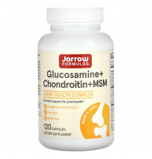 Глюкозамін Хондроітин і Метилсульфонілметан, Glucosamine + Chondroitin + MSM, Jarrow Formulas, 120 кап.