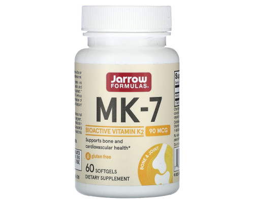 Вітамін К2, МК-7 Vitamin K2, Jarrow Formulas, 90 мкг, 60 м'яких капсул