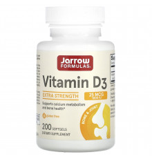 Вітамін D3, холекальциферол, Vitamin D3, Jarrow Formulas, 1000 МО, 200 гелевих капсул