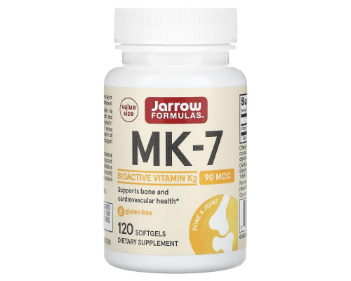 Вітамін К2, МК-7, Vitamin K2, Jarrow Formulas, 90 мкг, 120 м'яких капсул