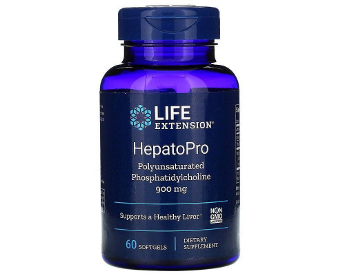 Фосфатидилхолін, Hepatopro, Life Extension, 900 мг, 60 гелевих капсул