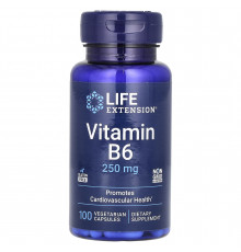 Вітамін В6 (піридоксин), Vitamin B6, Life Extension, 250 мг, 100 вегетаріанських капсул