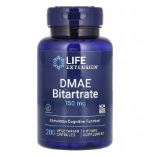 DMAE (Диметиламіноетанол), DMAE Bitartrate, Life Extension, 150 мг, 200 капсул