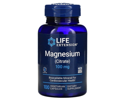 Цитрат магнію, Magnesium (Citrate), Life Extension, 100 мг, 100 вегетаріанських капсул