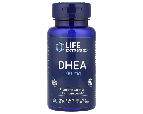 ДГЕА, DHEA, Life Extension, 100 мг, 60 капсул
