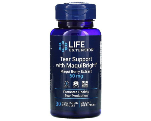 Захист очей, Tear Support, Life Extension, ягідний екстракт маки, 60 мг, 30 вегетаріанських капсул