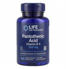 Пантотенова кислота (вітамін В-5), Pantothenic Acid, Life Extension, 500 мг, 100 вегетаріанських капсул