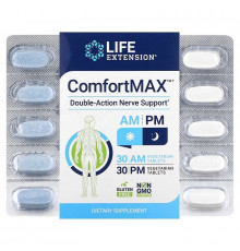 Комфорт макс, ComfortMax, Life Extension, подвійна дія для підтримки нервової системи, для ранку та вечора, 60 вегетаріанських таблеток