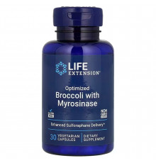 Брокколі з мірозиназою, Optimized Broccoli with Myrosinase, Life Extension, оптимізована суміш, 30 вегетаріанських капсул