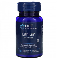 Літій оротат, Lithium, Life Extension, 1000 мкг, 100 вегетаріанських капсул