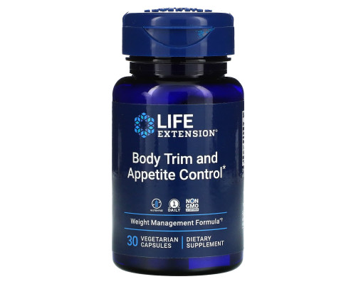 Зниження ваги та контроль апетиту, Body Trim and Appetite Control, Life Extension, 30 вегетаріанських капсул
