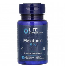 Мелатонін, Melatonin, Life Extension, 10 мг, 60 капсул