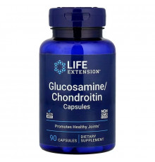 Глюкозамін, хондроїтин, Glucosamine/Chondroitin, Life Extension, 90 капсул