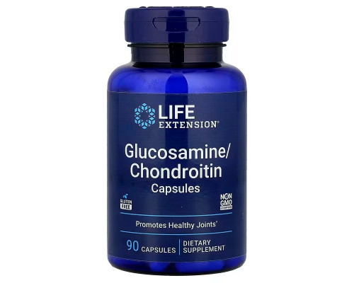 Глюкозамін, хондроїтин, Glucosamine/Chondroitin, Life Extension, 90 капсул