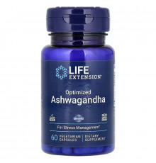 Ашваганда, Optimized Ashwagandha, Life Extension, оптимізована, 125 мг, 60 вегетаріанських капсул
