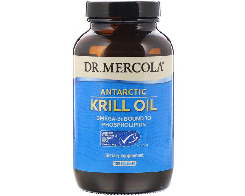 Масло криля арктичного, Krill Oil, Dr. Mercola, 180 капсул