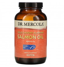 Аляскинский риб'ячий жир, Salmon Oil, Dr. Mercola, з лосося, 90 капсул