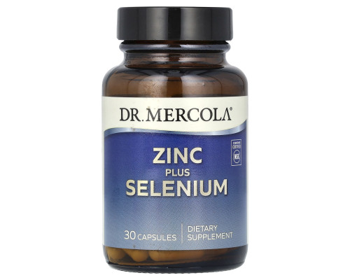 Цинк плюс селен, Zinc Plus Selenium, Dr. Mercola, 30 капсул