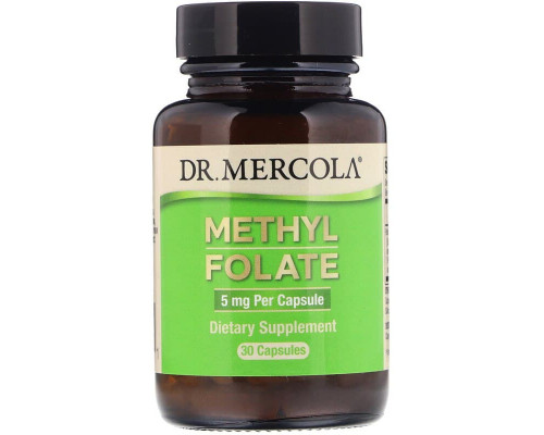 Фолат, Folate, Dr. Mercola, 5 мг, 30 капсул