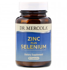 Цинк плюс селен, Zinc Plus Selenium, Dr. Mercola, 90 капсул