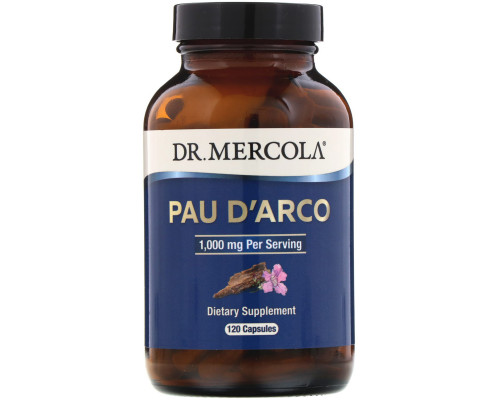 По д'арко, Pau D'Arco, Dr. Mercola, 1000 мг, 120 капсул