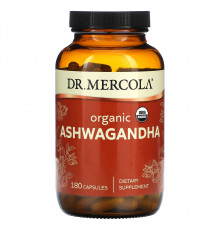 Ашваганда, Ashwagandha, Dr. Mercola, органічна, 180 капсул