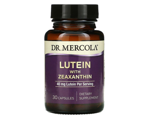 Лютеїн із зеаксантином, Lutein with Zeaxanthin, Dr. Mercola, 40 мг, 30 капсул
