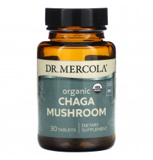 Гриб Чага, Chaga Mushroom, Dr. Mercola, органічний, 30 пігулок