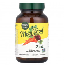 Цинк, Zinc, MegaFood, 22,5 мг, 60 таблеток