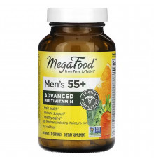 Вітаміни для чоловіків, Multivitamin & Mineral, Mega Food, без заліза, 55+, 60 таблеток