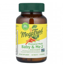Вітаміни для вагітних 2, Baby & Me 2, MegaFood, 60 таблеток